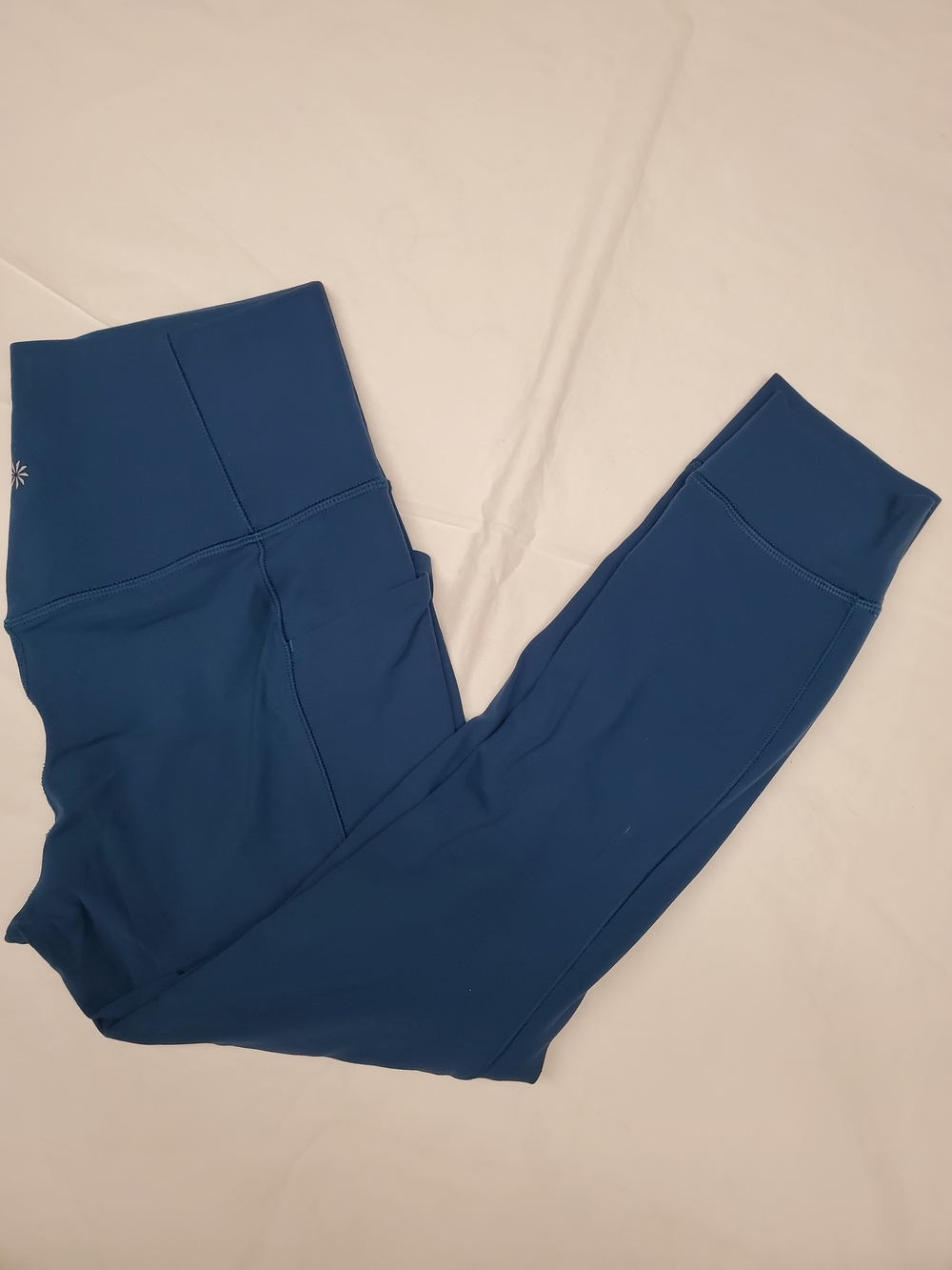 Athleta Salutation Stash II 7/8 Leggings Blue Medium High Rise Pockets - Picture 5 of 7